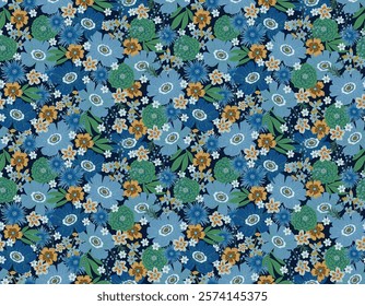 Modern Colorful and bright  seamless pattern Flower Bouquet , Botanical  leaves  Vector illustration Not Ai, Design for fashion , fabric, textile, wallpaper , wrapping and all prints
