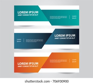 Modern Colorful business banner template. Green, Blue and Orange Banner design. Horizontal advertising banner.