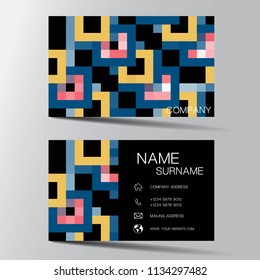 Modern colorful business card. Inspiration from pixel. Vector illustration EPS10.