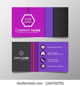Modern colorful business card template presentation design with company name and logo.Vector illustrator.