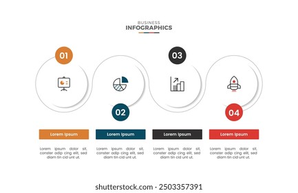 Modernas Plantillas de diseño de infografía circular de negocios coloridas y diapositivas de presentación