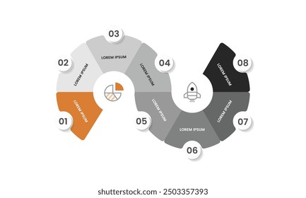 Modernas Plantillas de diseño de infografía circular de negocios coloridas y diapositivas de presentación