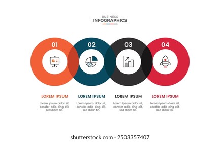 Modernas Plantillas de diseño de infografía circular de negocios coloridas y diapositivas de presentación