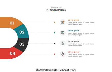 Modernas Plantillas de diseño de infografía circular de negocios coloridas y diapositivas de presentación