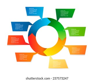 Modern colorful business Infographics circle with banners for your presentation.