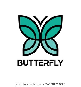 Modern Colorful Butterfly Logo with Gradient Wings