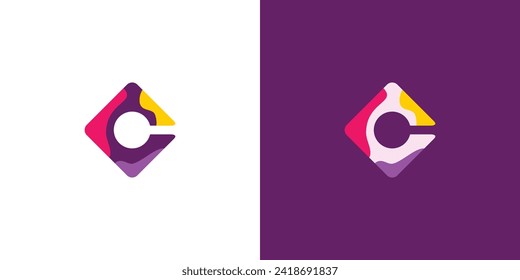 Modernes und buntes Design des C-Initialen-Logos