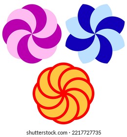 Modern colorful cartoon circles. Comic drawing. Circle frame set. Vector illustration. stock image.