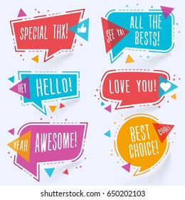 Modern Colorful Chat Bubbles Vector Design Set