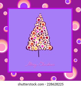modern colorful christmas tree illustration greeting card