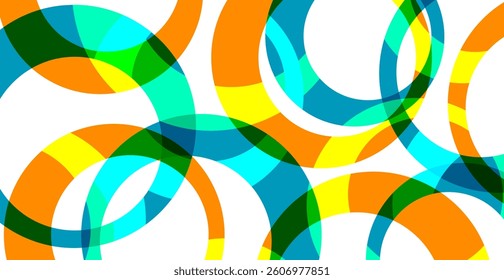 Modern Colorful Circle Pattern Background. Abstract Business Banner. Technology Wallpaper. Illustration. Futuristic