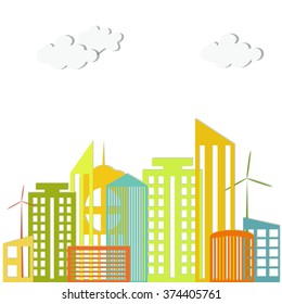 Modern colorful city. Apartments For Rent / Sale, Real Estate. New buildings. Skyscrapers. 