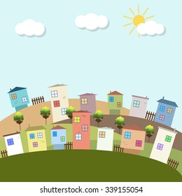 Modern Colorful City, Autumn Theme