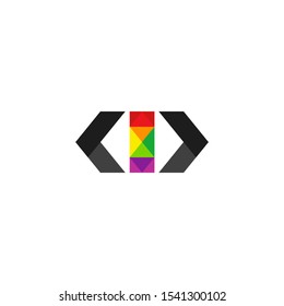 Modern Colorful Code Vector Logo Letter I. I Programmer Letter Design Vector