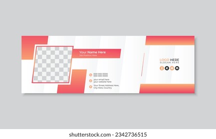 Modern colorful corporate business email signature or email footer design, professional personal social media cover design for marketing promotion, geometric layout design