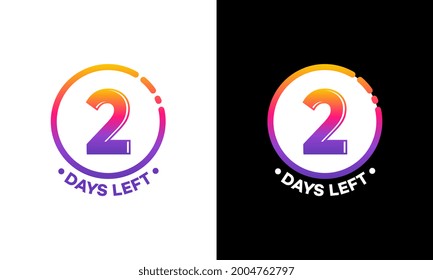 Banner moderno de la cuenta regresiva de color de los días de la izquierda, número de días de la placa izquierda para la ilustración del vector de promoción