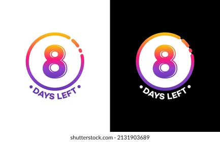 Modern Colorful Countdown left days banner, number of days left badge for promotion vector illustration