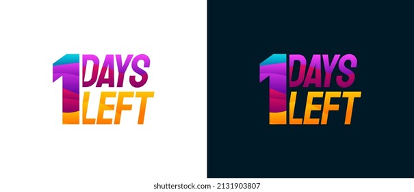 Modern Colorful Countdown left days banner, number of days left badge for promotion vector illustration