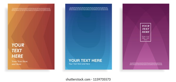 modern colorful cover design template with geometric gradient