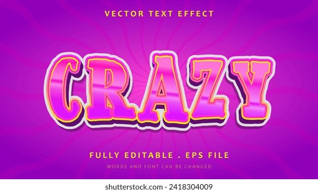 Modern Colorful Crazy Editable Text Effect Design Template. Effect Saved In Graphic Style