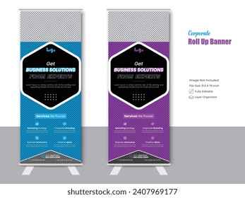 Modern Colorful Creative roll up banner design, business promotion banner, seminar standee template