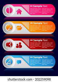modern colorful creative text box for website. numbers, icon.