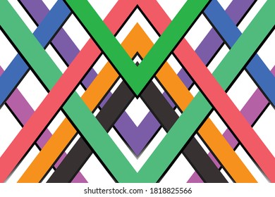 Modern colorful crossed lines strip graphic design Vector Background. Pattern design for banner, poster, flyer, card, postcard, cover, brochure,