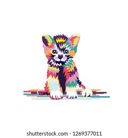 Modern Colorful Cute Cat