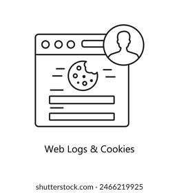 A modern and colorful design featuring a document symbol for web logs and a cookie symbol, representing the tracking and storage of user activity and preferences on websites.