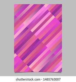 Modern colorful diagonal stripe poster template background - abstract vector stationery graphic