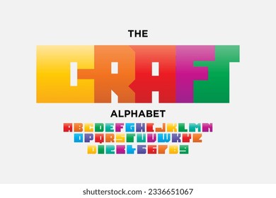 Modern colorful digital alphabet font. Minimalist typography, Creative urban sport fashion futuristic font and with numbers. vector illustration