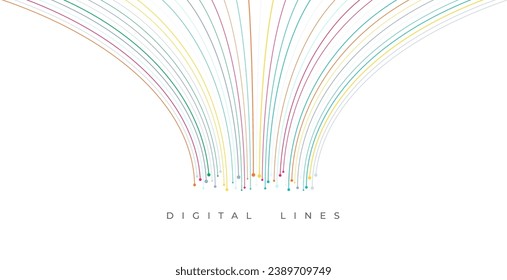 modern colorful digital network lines backdrop for presentation vector 