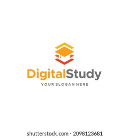 Modern Colorful Digital Study Hut Logo Design