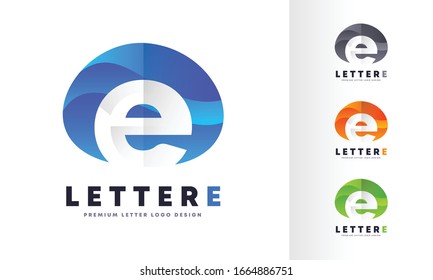 Modern colorful E Letter Logo Design Template