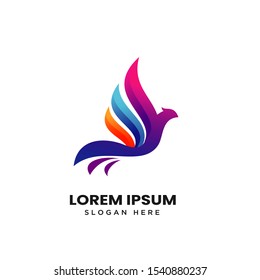 Modern Colorful eagle Bird Logo Vector icon illustration
