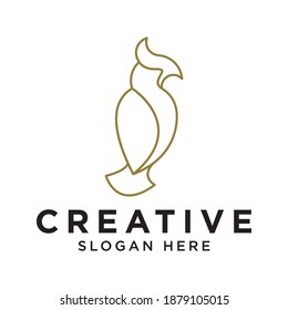 Modern colorful eagle hawk phoenix logo design template