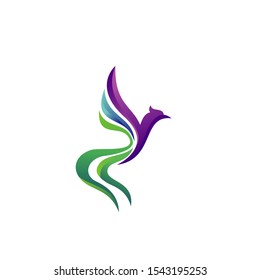 Modern Colorful Eagle Phoenix Bird logo vector icon illustration template