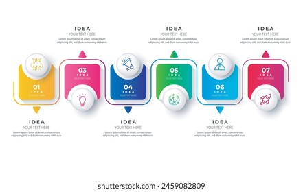 Vector de Plantilla de diseño infográfico editable colorido moderno