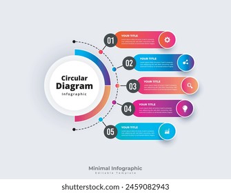 Modern Colorful Editable Infographic Design Template Vector
