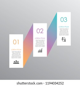 Modern colorful elements for business infographics. Template for diagram, graph, report, presentation, chart, web design. 3 steps, parts, options, stages