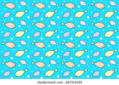 Modern colorful fish pattern