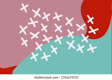 Modern colorful flat abstract vector background design. Playful illustration with  blue, red, pink colors