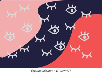 Modern colorful flat abstract vector background design. Playful illustration with  dark blue, pink, rose colors
