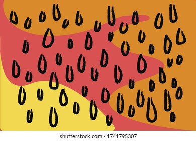 Diseño de fondo vectorial abstracto plano colorido moderno. Ilustración lúdica con colores amarillo, naranja y rosa