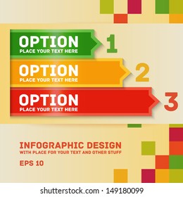 Modern colorful flat designed option template. For infographics, banners and websites. Vector