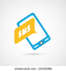 Modern colorful flat social icon of Smartphone on White Backgrou