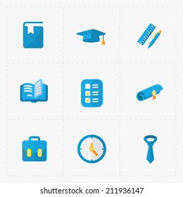 Modern colorful flat social icons set on White