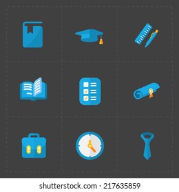 Modern colorful flat social icons set 