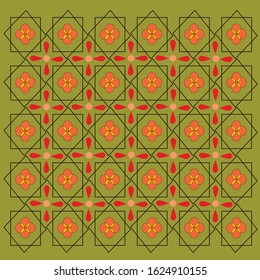 modern and colorful floral batik pattern 