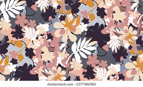 Modern colorful floral pattern. Abstract contemporary seamless pattern. 